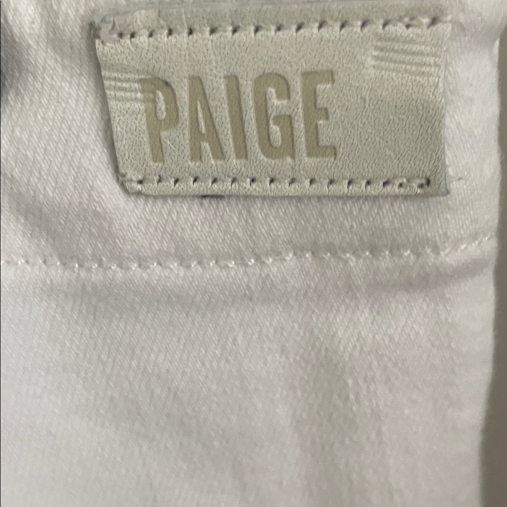 PAIGE Crisp White Wide Leg Trousers - Picture 7 of 8